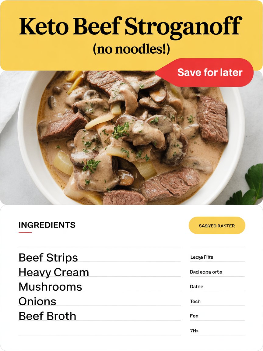 Keto Beef Stroganoff (No Noodles!)