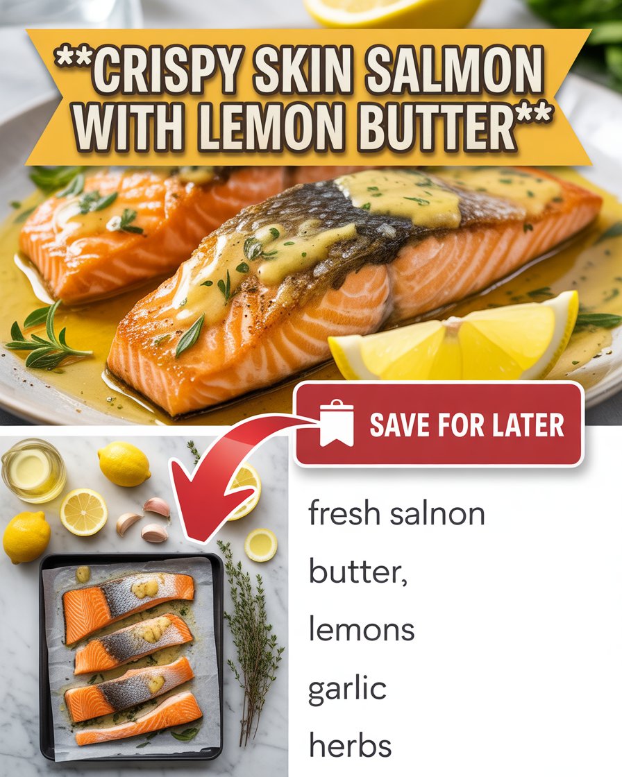 Crispy Skin Salmon with Lemon Butter