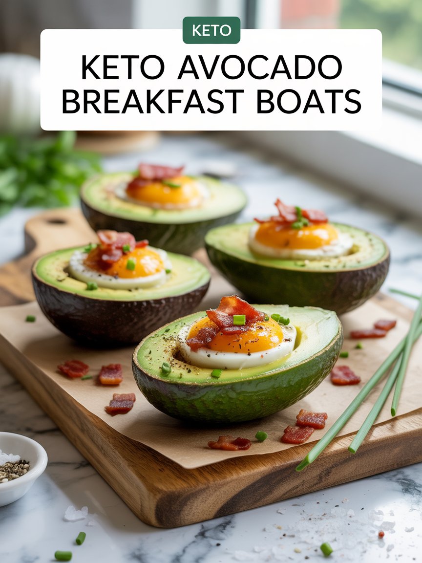 Keto Avocado Breakfast Boats