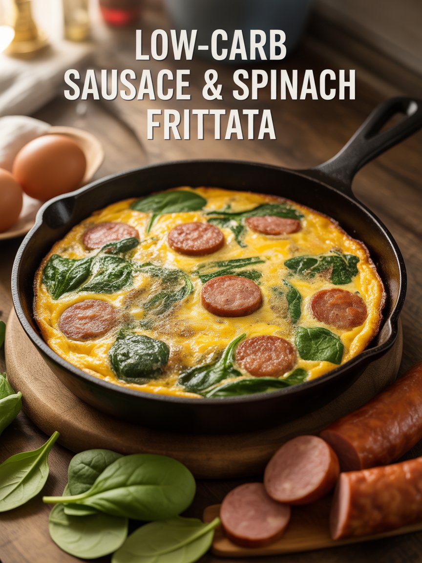 Low-Carb Sausage & Spinach Frittata