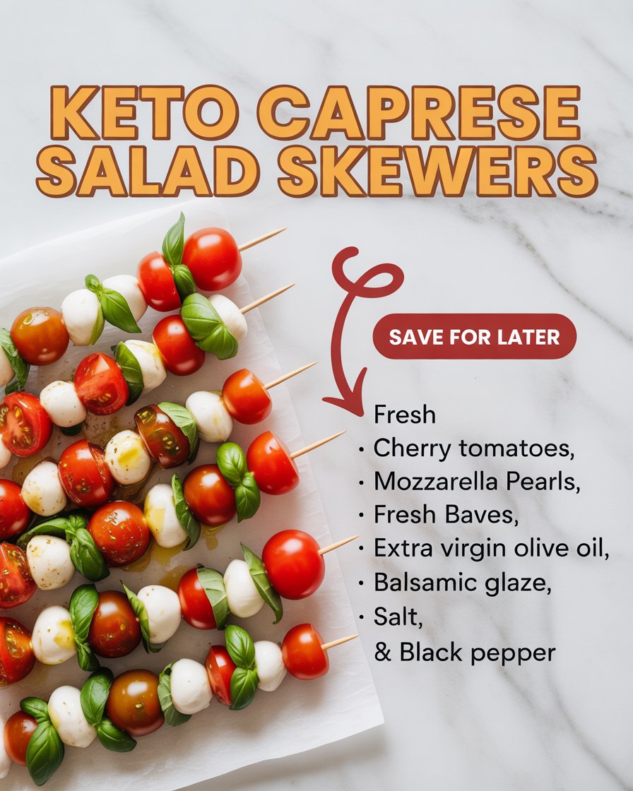 Keto Caprese Salad Skewers