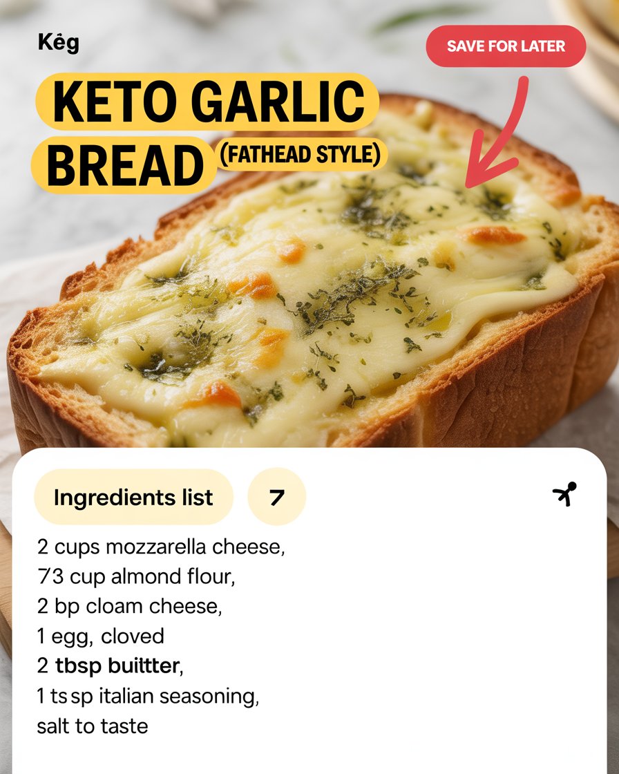 Keto Garlic Bread (Fathead Style)