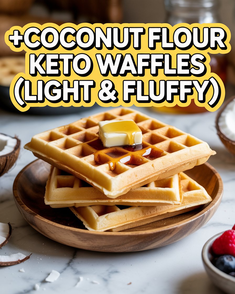 Coconut Flour Keto Waffles (Light & Fluffy)