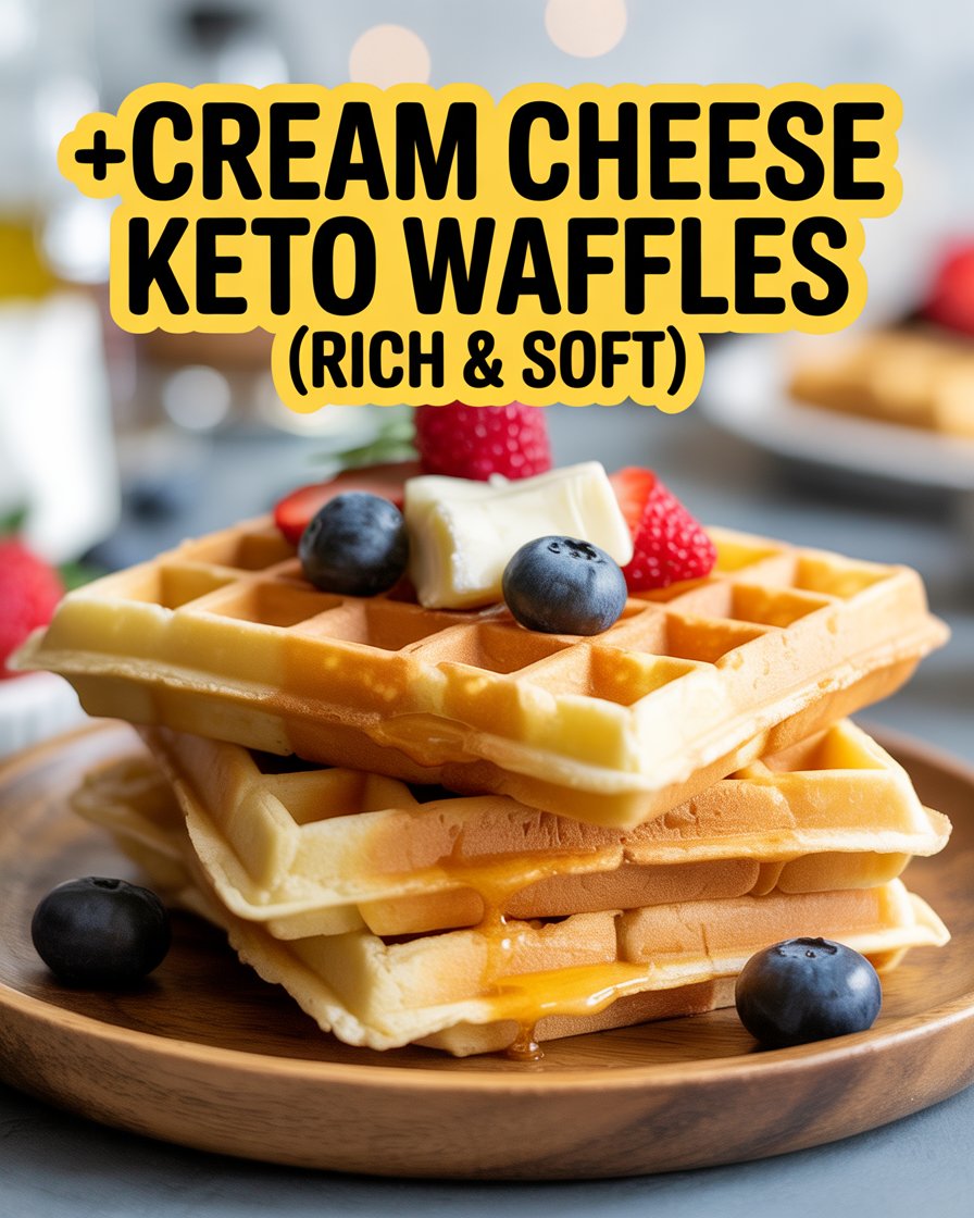 Cream Cheese Keto Waffles (Rich & Soft)
