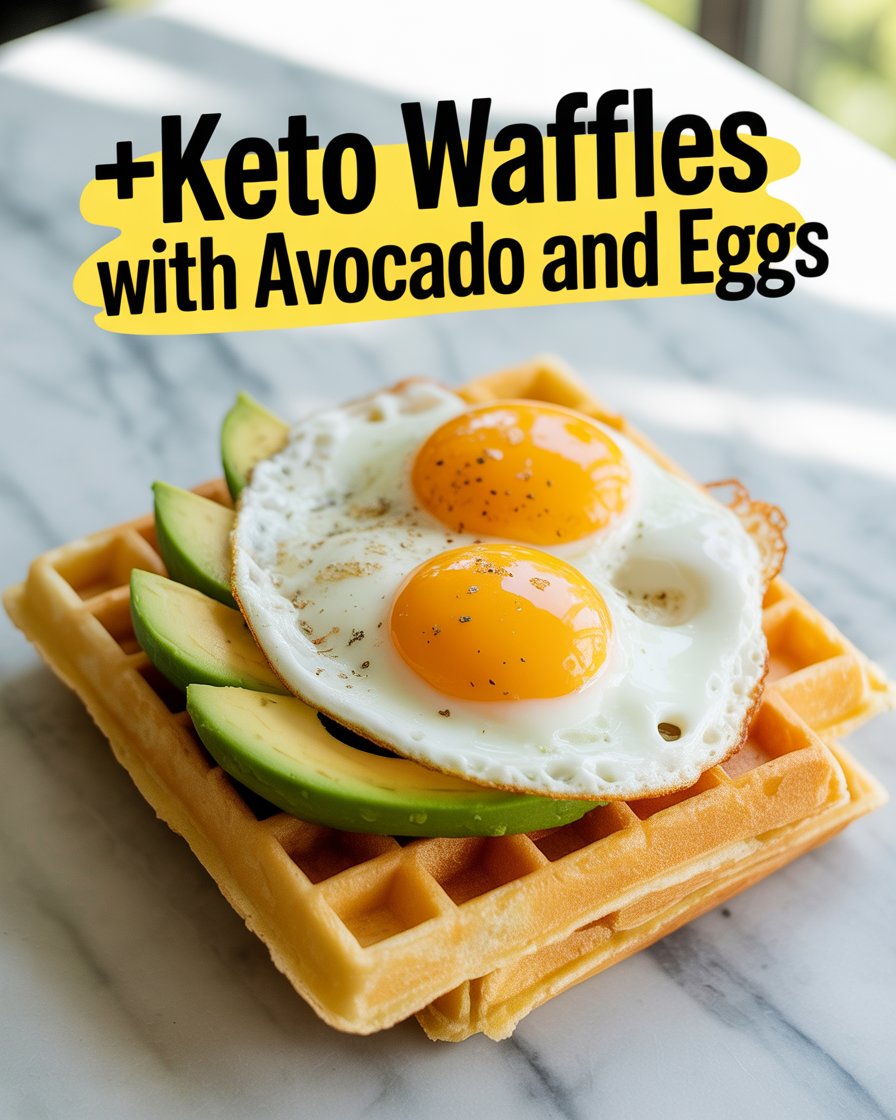 Keto Waffles with Avocado and Eggs